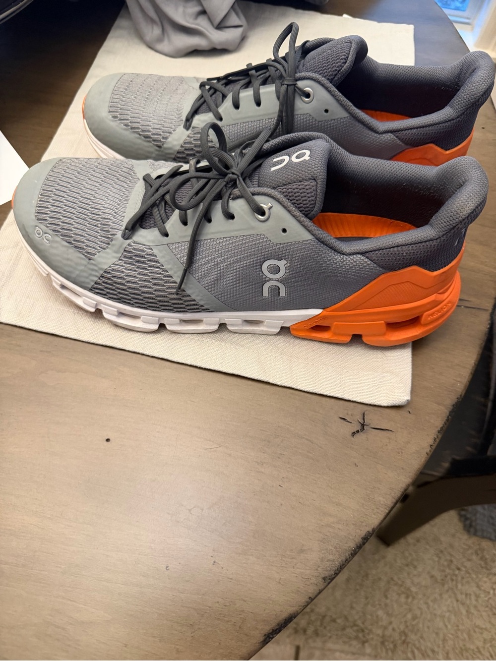 Mens On CloudFlyer Gray Orange Running Shoes